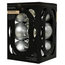 Lot de 12 boules de Noël (D60 mm) Aravis Argent