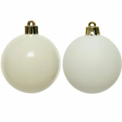Lot de 6 boules de Noël (D80 mm) Alpine Blanc laine