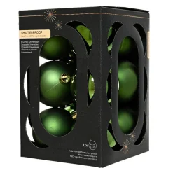 Lot de 12 boules de Noël (D60 mm) Aravis Vert sapin