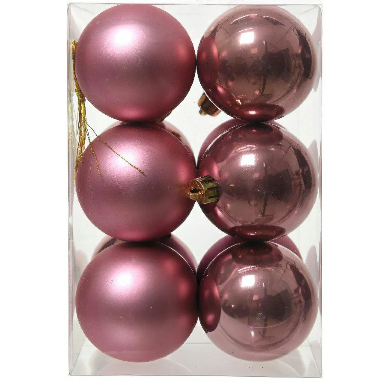 Lot de 12 boules de Noël (D60 mm) Aravis Vieux rose
