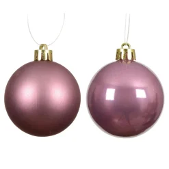 Lot de 12 boules de Noël (D60 mm) Aravis Vieux rose