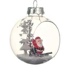 Lot de 12 boules de Noël (D80 mm) Santo Transparent