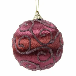 Lot de 12 boules de Noël (D80 mm) Cyria Acajou