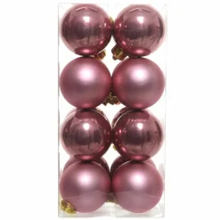 Lot de 16 boules de Noël (D40 mm) Alpine Vieux rose