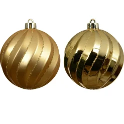 Lot de 6 boules de Noël (D80 mm) Glam chic Or