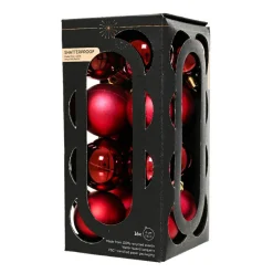 Lot de 16 boules de Noël (D40 mm) Aravis Bordeaux