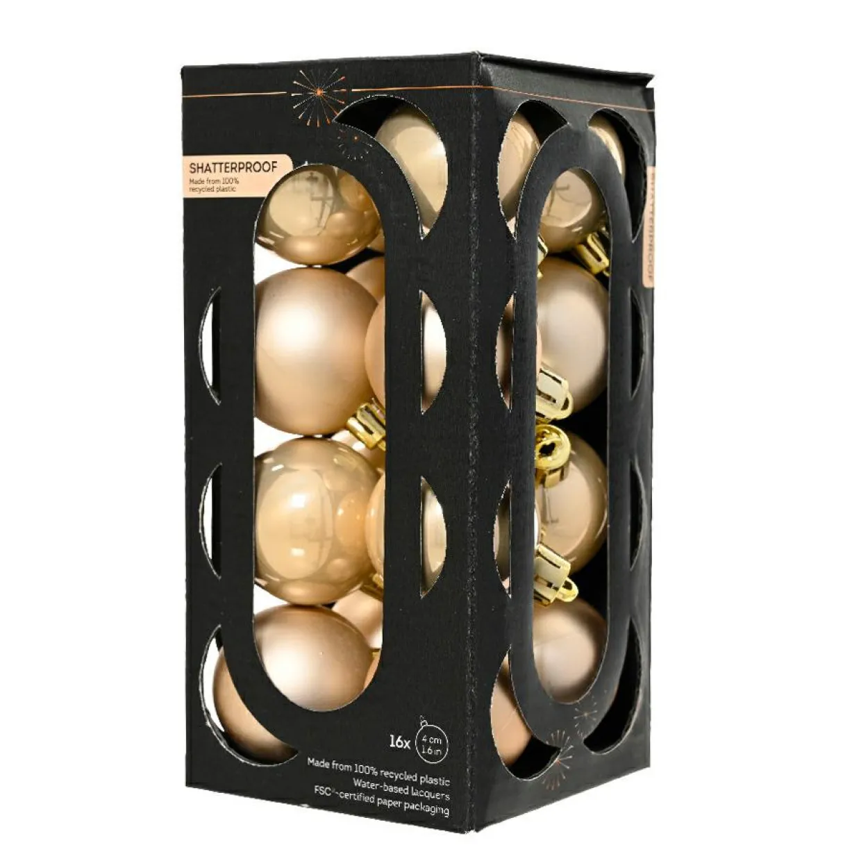 Lot de 16 boules de Noël (D40 mm) Aravis Perle