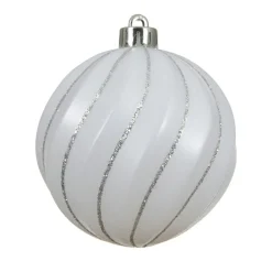 Lot de 6 boules de Noël (D80 mm) Glam chic Blanc