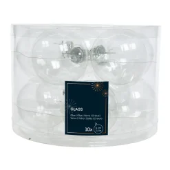 Lot de 10 boules de Noël (D60 mm) en verre Myst Transparent