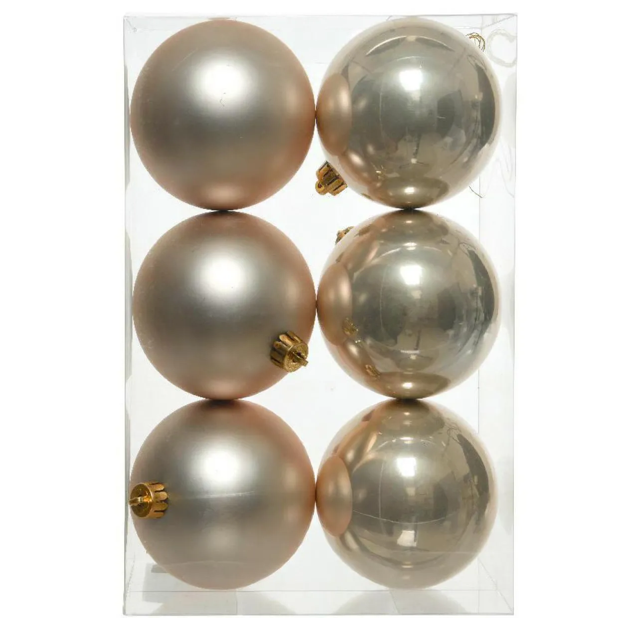 Lot de 6 boules de Noël (D80 mm) Aravis Perle