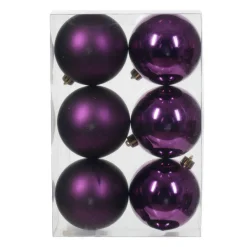 Lot de 6 boules de Noël (D80 mm) Aravis Figue
