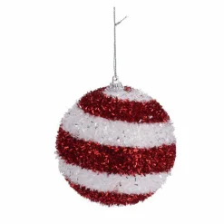 Lot de 3 boules de Noël (D100 mm) Spiralis Rouge