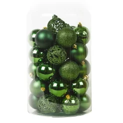 Lot de 35 boules de Noël (D60 mm) Aravis mix Vert sapin