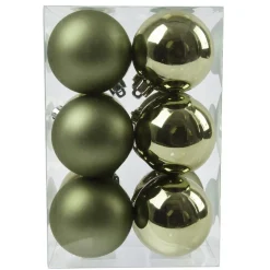 Lot de 12 boules de Noël (D60 mm) Aravis Vert romarin