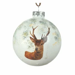 Lot de 3 boules de Noël (D80 mm) en verre Comète Blanc