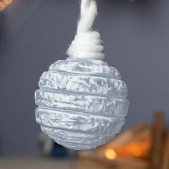 Lot de 3 boules de Noël (D80 mm) en verre Silva Bleu clair