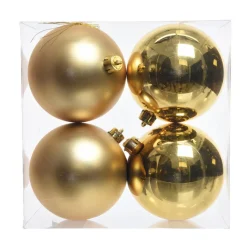 Lot de 4 boules de Noël (D100 mm) Aravis Or