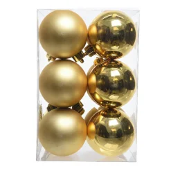 Lot de 12 boules de Noël (D60 mm) Aravis Or