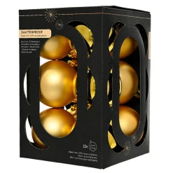 Lot de 12 boules de Noël (D60 mm) Aravis Or
