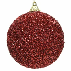 Lot de 12 boules de Noël (D80 mm) Sury Rouge