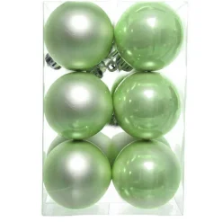 Lot de 12 boules de Noël (D60 mm) Aravis Vert thé matcha