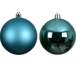 Lot de 4 boules de Noël (D100 mm) Aravis Bleu pétillant