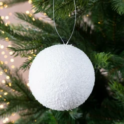 Lot de 6 boules de Noël (D80 mm) Loula Blanc