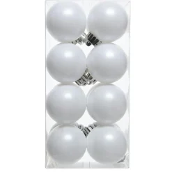 Lot de 16 boules de Noël (D40 mm) Aravis Blanc