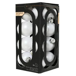 Lot de 16 boules de Noël (D40 mm) Aravis Blanc