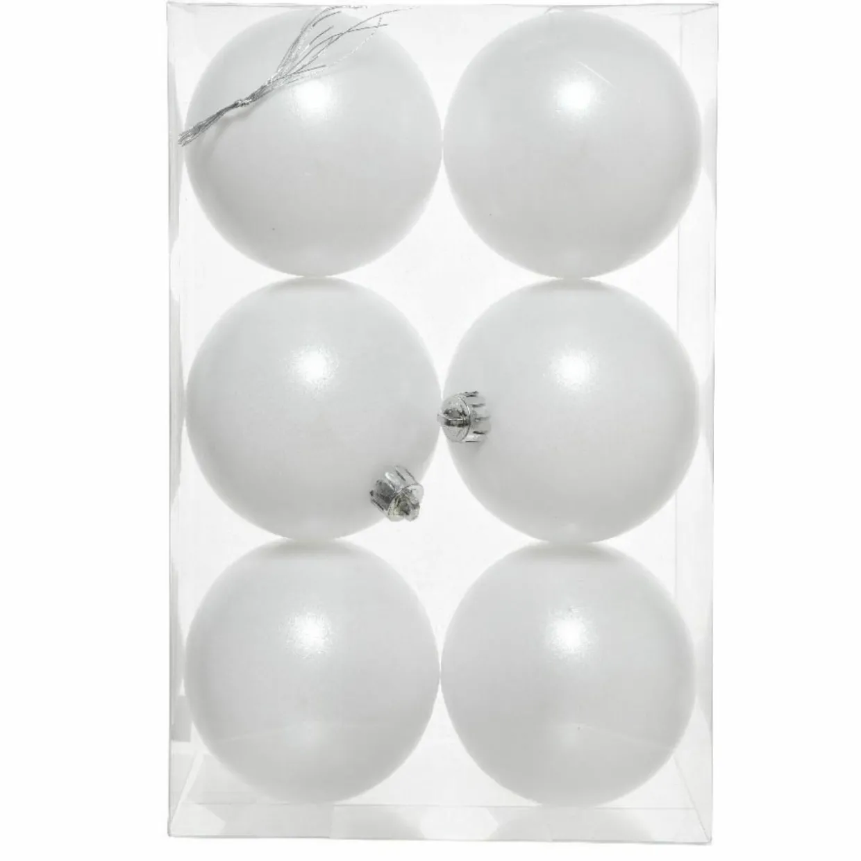 Lot de 6 boules de Noël (D80 mm) Aravis Blanc