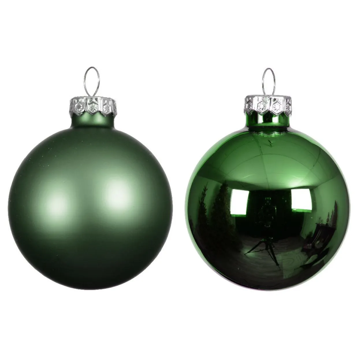 Lot de 4 boules de Noël en verre (D100 mm) Boréal Vert sapin