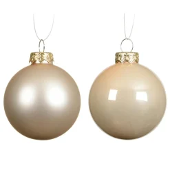 Lot de 4 boules de Noël en verre (D100 mm) Boréal Perle
