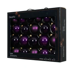 Lot de 21 boules de Noël en verre (D60 à 75 mm) Assorties Cristal Figue