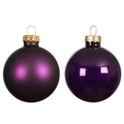 Lot de 4 boules de Noël en verre (D100 mm) Boréal Figue