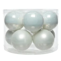 Lot de 10 boules de Noël en verre (D60 mm) Myst Blanc d'hiver