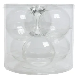 Lot de 6 boules de Noël en verre (D80 mm) Myst transparent irisé