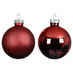 Lot de 4 boules de Noël en verre (D100 mm) Boréal Bordeaux