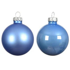 Lot de 6 boules de Noël en verre (D80 mm) Boréal Bleu ciel