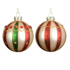 Lot de 3 boules de Noël en verre (D80 mm) Sweet Circus Multicolore