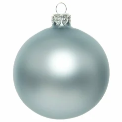 Lot de 4 boules de Noël en verre (D100 mm) Arctique mate Bleu brumeux