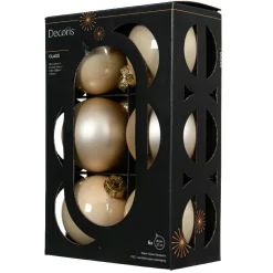Lot de 6 boules de Noël en verre (D80 mm) Boréal Perle