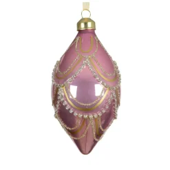 Lot de 2 boules de Noël en verre (D60 mm) Élégance Gatsby Rose