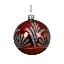 Lot de 6 boules de Noël en verre (D80 mm) Luxury Rouge