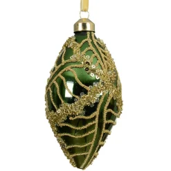 Lot de 2 boules de Noël en verre (D60 mm) Jazzy Vert sapin