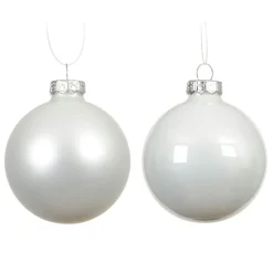 Lot de 6 boules de Noël en verre (D80 mm) Boréal Blanc