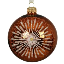 Lot de 6 boules de Noël en verre (D80 mm) Médaillon étoilé Citrouille