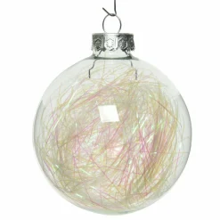 Lot de 4 boules de Noël en verre (D70 mm) Filament Transparent