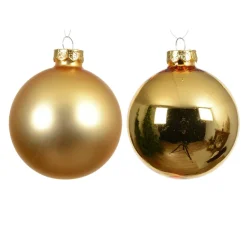 Lot de 6 boules de Noël en verre (D80 mm) Boréal Or