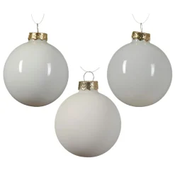 Lot de 21 boules de Noël en verre Assorties Cristal Blanc laine