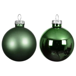 Lot de 6 boules de Noël en verre (D80 mm) Boréal Vert sapin